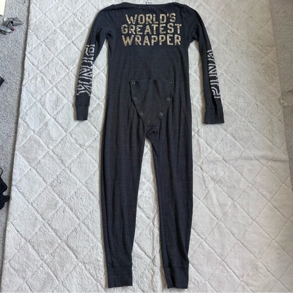 Victoria's Secret PINK | Silver Bling Long Johns Pajamas Bodysuit | Size Medium - Picture 4 of 10